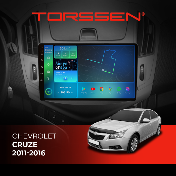 Штатна магнітола TORSSEN Chevrolet Cruze 11-16 F9116