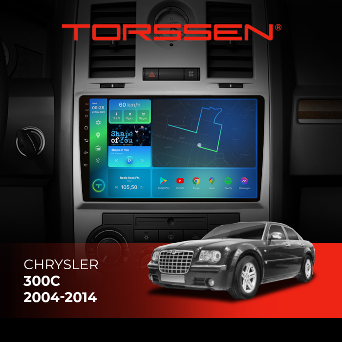 Штатна магнітола Torssen Chrysler 300C 04-14 F9116