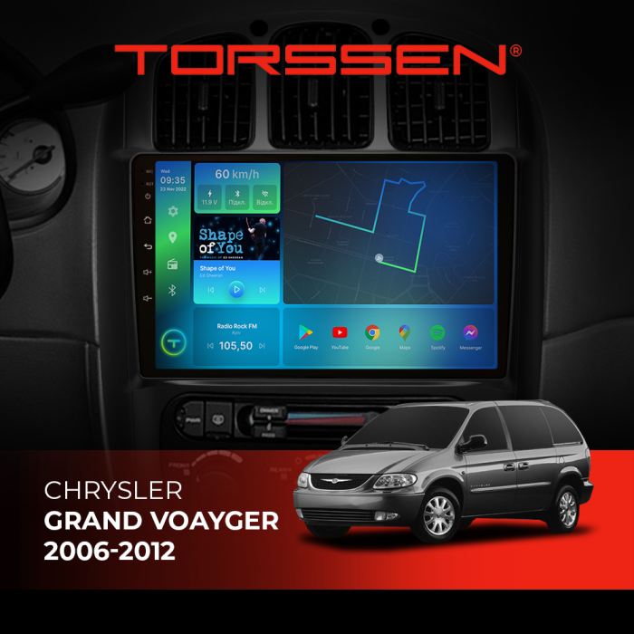 Штатная магнитола Torssen Chrysler Grand Voayger 2006-2012 F10116