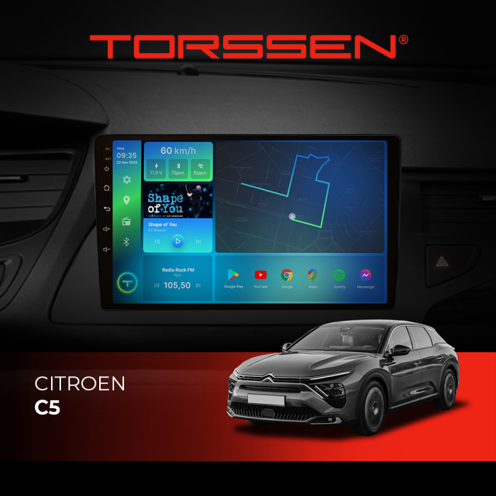 Штатна магнітола Torssen Citroen C5 F10116