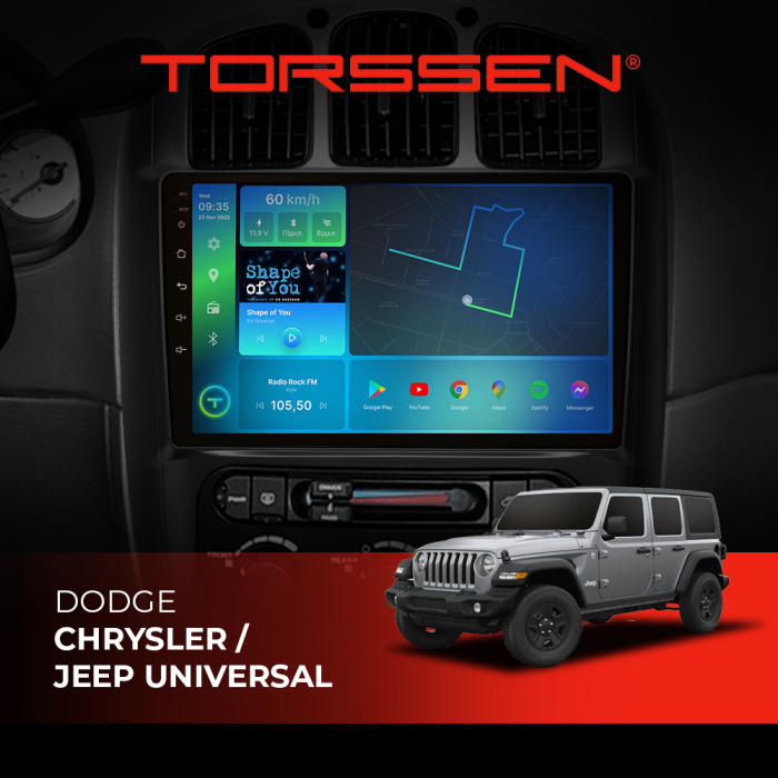 Штатна магнітола Torssen Dodge/Chrysler/Jeep universal F10116