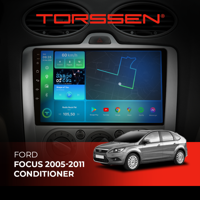 Штатна магнітола Torssen Ford Focus 05-11 conditioner F9116