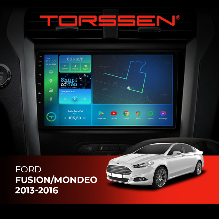 Штатна магнітола Torssen Ford Fusion / Mondeo 2013-2016 F9116