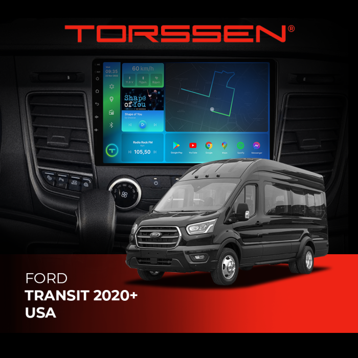 Штатная магнитола Torssen Ford Transit 2020+ USA F9116