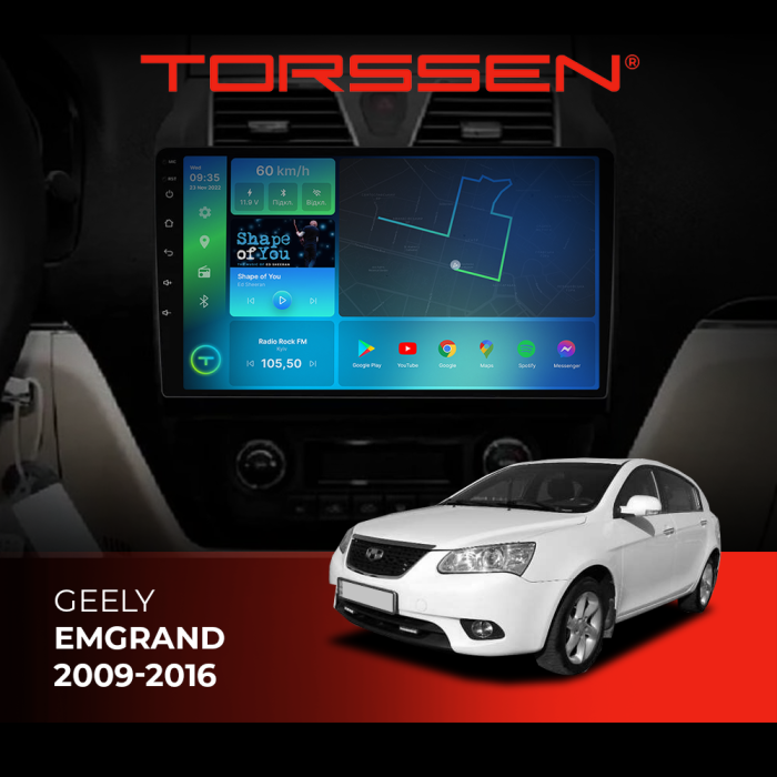 Штатна магнітола Torssen Geely Emgrand 2009-2016 F9116