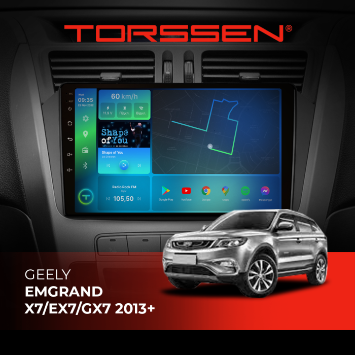 Штатна магнітола Torssen Geely Emgrand X7/EX7/GX7 2013+ F9116