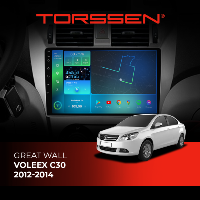 Штатна магнітола Torssen Great Wall Voleex C30 2012-2014 F9116