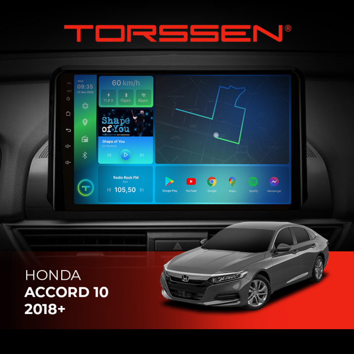 Штатна магнітола Torssen Honda Accord 10 2018+ F10116