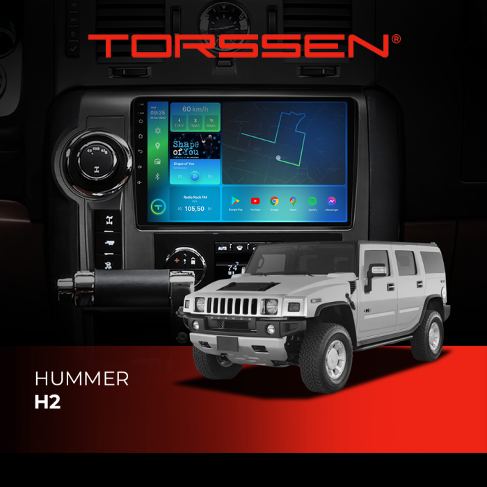 Штатна магнітола Torssen Hummer H2 F9116