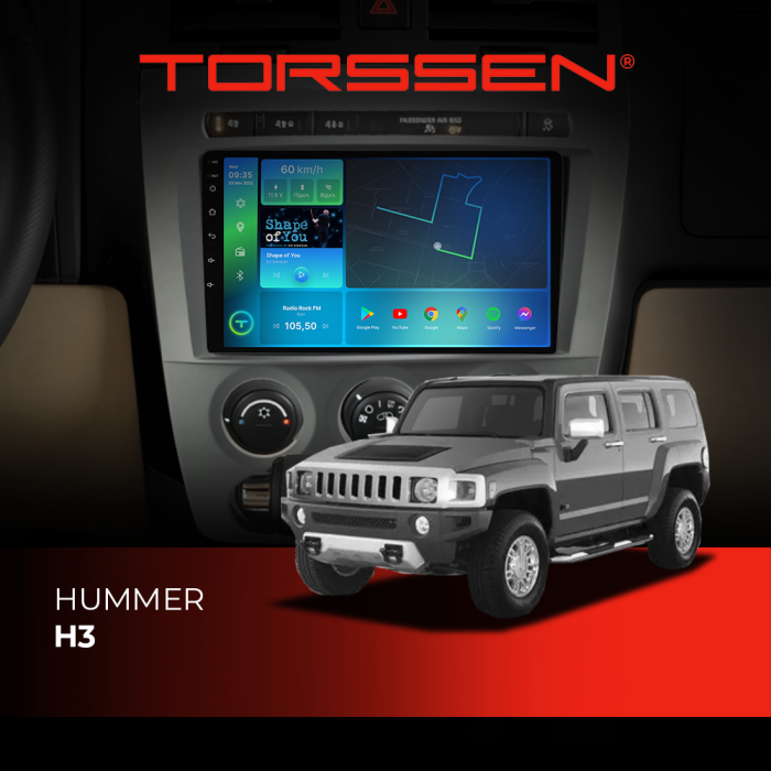 Штатна магнітола Torssen Hummer H3 F9116