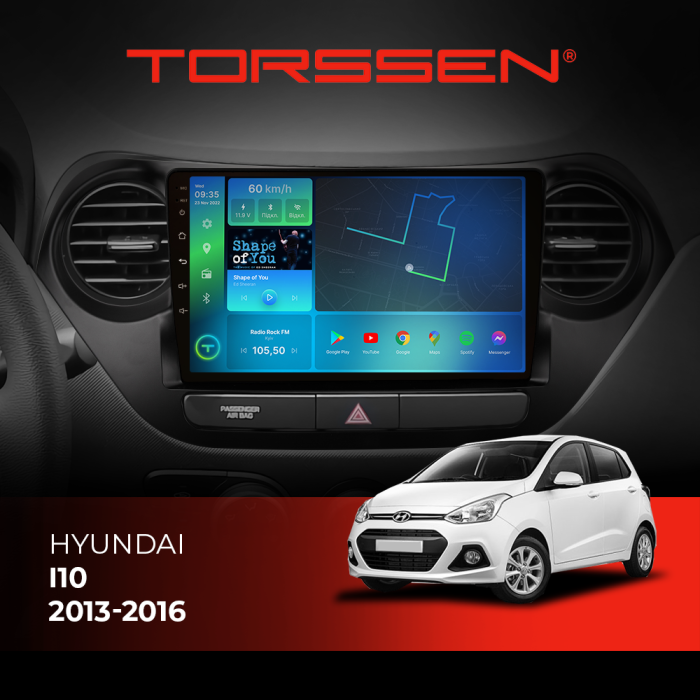 Штатна магнітола Torssen Hyundai I10 2013-2016 F9116