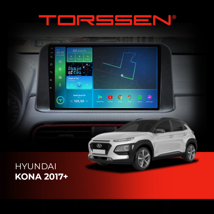 Штатна магнітола Torssen Hyundai Kona 17+ F10116