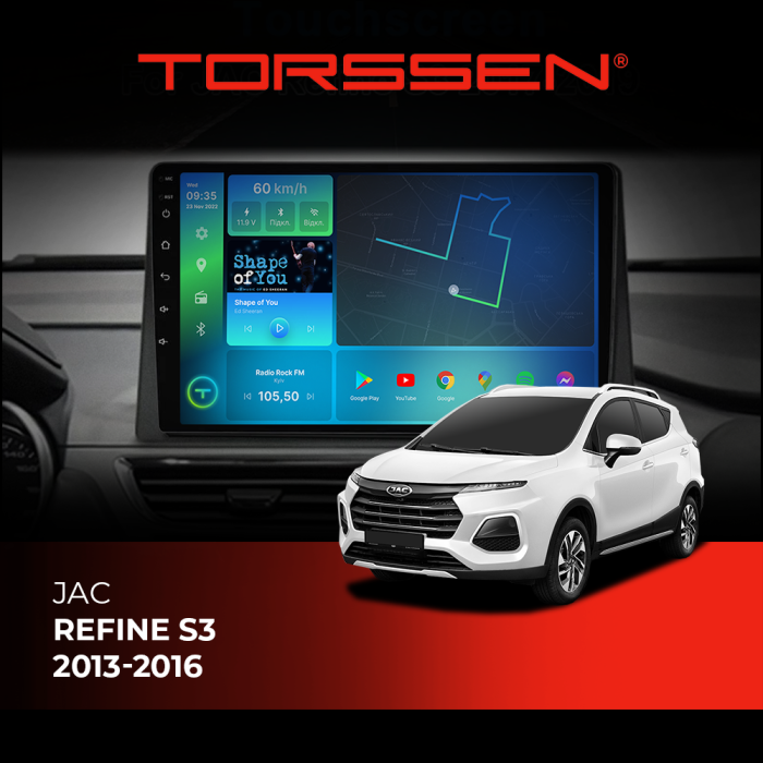 Штатна магнітола Torssen Jac Refine S3 2017+ F10116