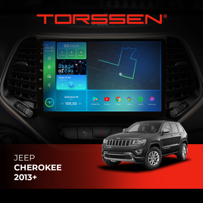 Штатна магнітола Torssen Jeep Cherokee 2013+ F10116