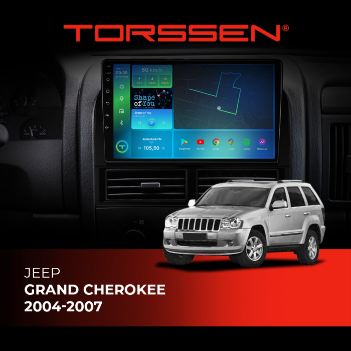 Штатна магнітола Torssen Jeep Grand Cherokee 04-07 F9116