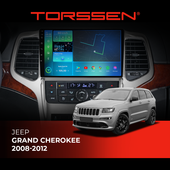 Штатная магнитола Torssen Jeep Grand Cherokee 08-12 F9116