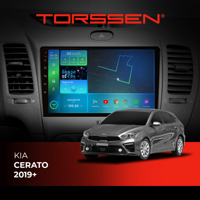 Штатна магнітола Torssen Kia Cerato 2019+ F9116