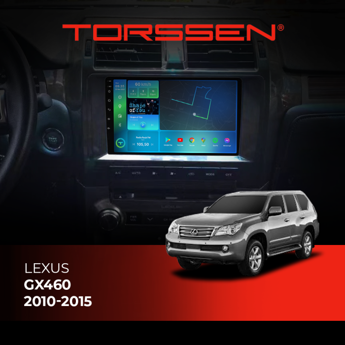 Штатная магнитола Torssen Lexus GX460 2010-2015 F10116