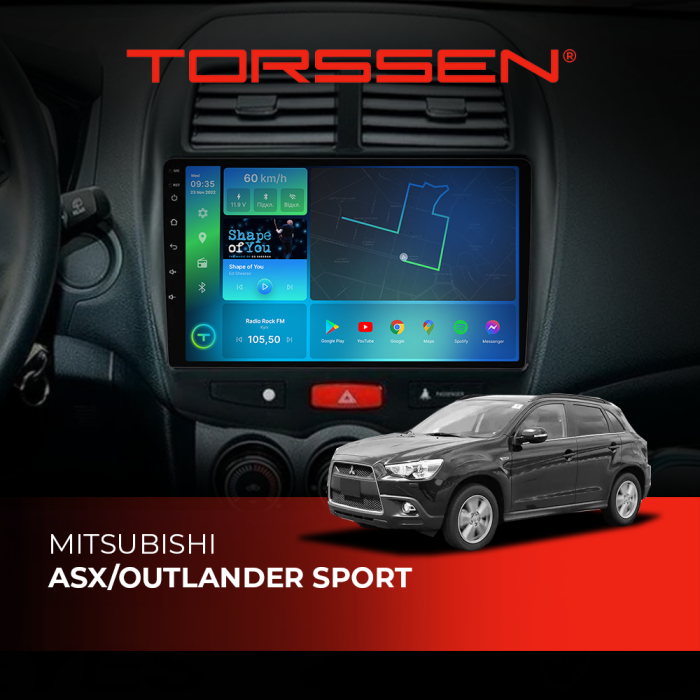 Штатна магнітола Torssen Mitsubishi ASX/Outlander sport F10116