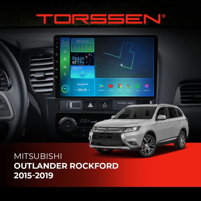 Штатна магнітола TORSSEN Mitsubishi Outlander Rockford 15-19 F10116