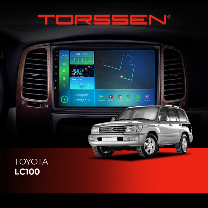 Штатна магнітола Torssen Toyota LC100 F10116