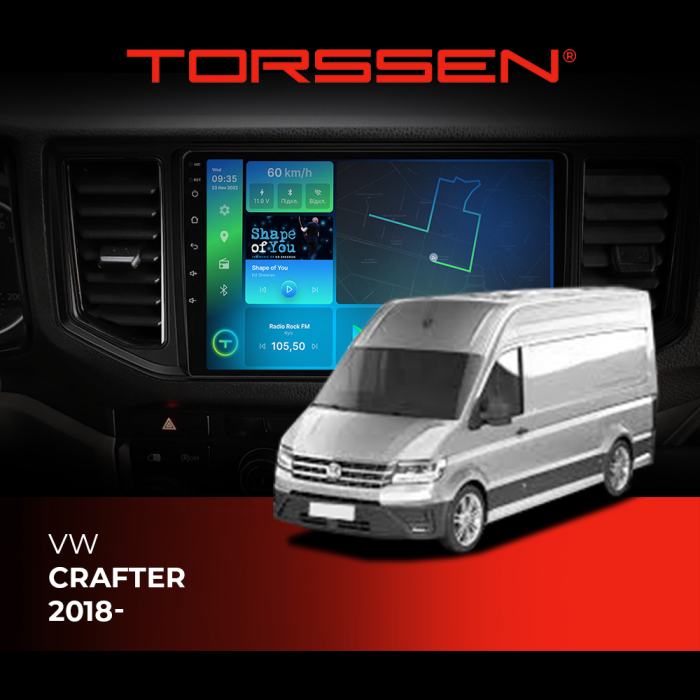 Штатна магнітола Torssen VW Crafter 2018-F10116