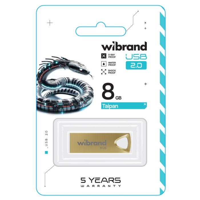 Флеш накопичувач WIBRAND USB 2.0 TAIPAN 8GB GOLD